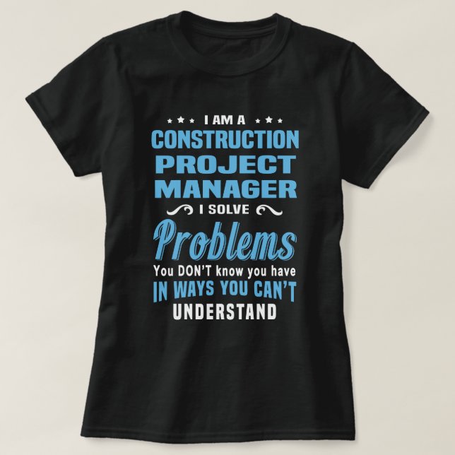 T-shirt Chef de projet de construction (Design devant)