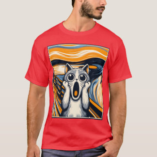 T-shirt Chef-d'œuvre de miaulement de trait drôle de chat