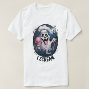 T-shirt Chef éffrayant Ghost Glace Cream Halloween Drôle H