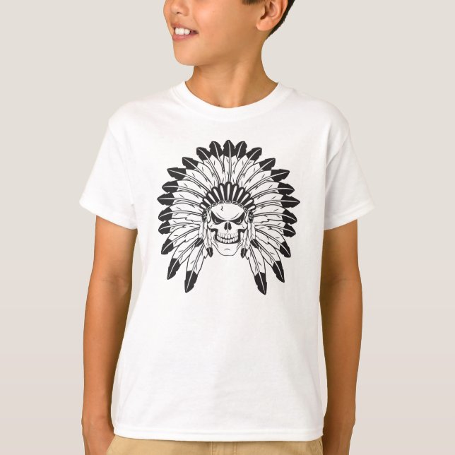 T-shirt Chef indien du crâne (Devant)