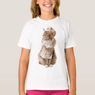 T-shirt Chef Maine Coon Chat Enfants