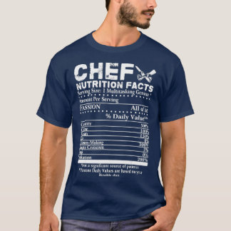 T-shirt Chef Nutrition Facts Cool Chef Cadeau Pour Chefs