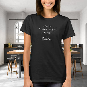 T-shirt Chef privé noir cuisine blanche magie