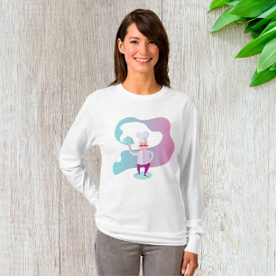 T-shirt Chef souriant avec Moustache et plateau de service