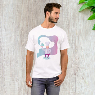 T-shirt Chef souriant avec Moustache et plateau de service