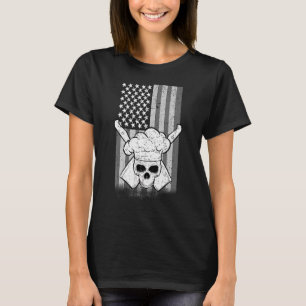 T-shirt Chef vintage Crâne American Flag Smokery Co