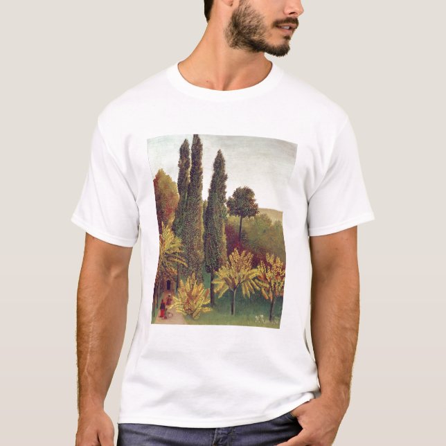 T-shirt Chemin dans les buttes Chaumont Park, Paris, 1908 (Devant)