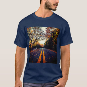 T-shirt Chemin d'automne avec un loup – Concept de forêt m
