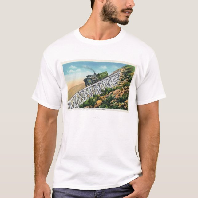 T-shirt Chemin de fer de dent de Mt Washington, l'échelle (Devant)