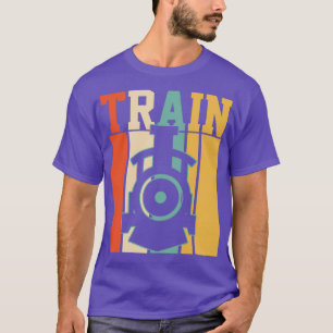 T-shirt Chemin de fer du moteur de train vertical rétro