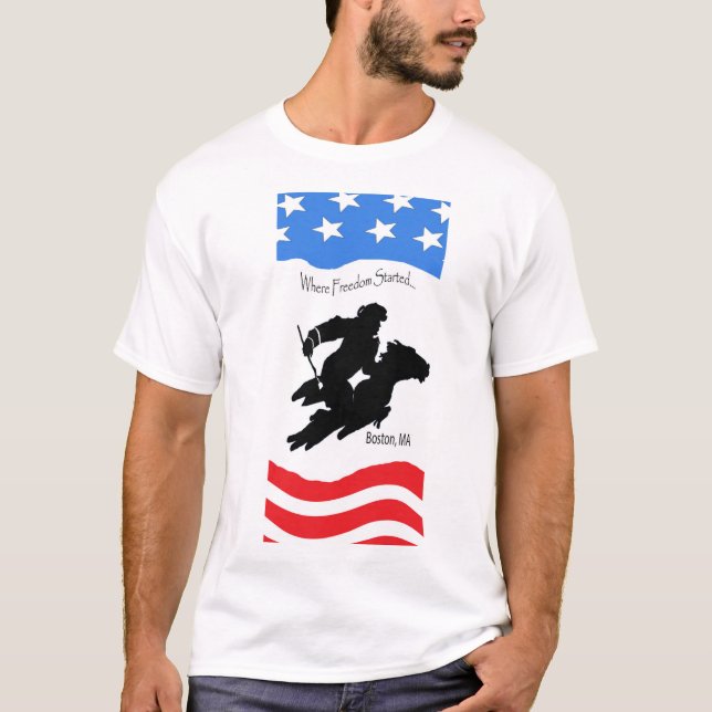 T-shirt Chemin de la liberté patriotique avec drapeau et P (Devant)