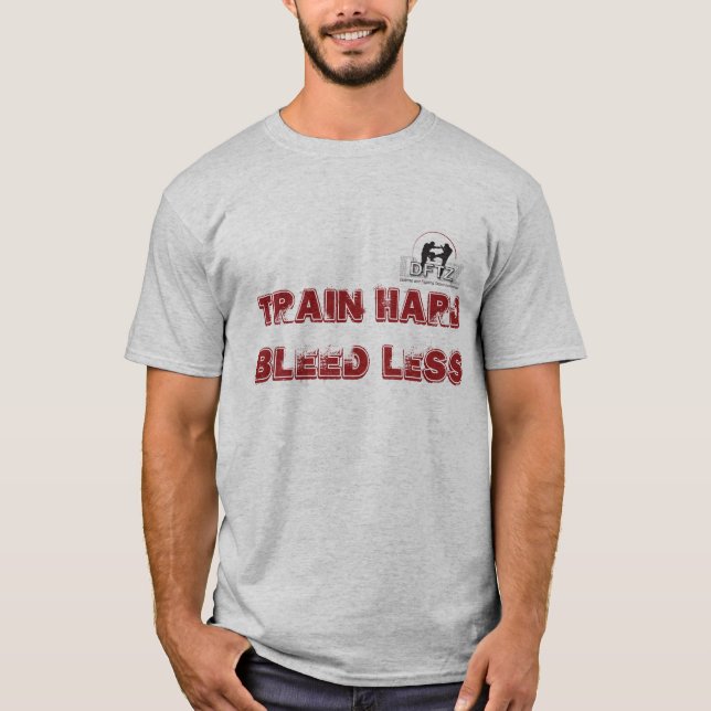T-shirt Chemin DFTZ: train hard bleed less (Devant)