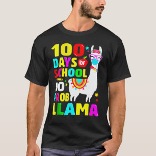 T-shirt Chemise 100 Jours D'école Pas De Problème Lama Vis