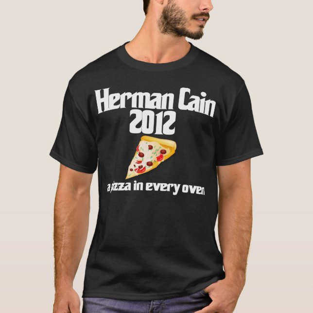 T-shirt Chemise 2012 de pizza de Herman Caïn (Devant)