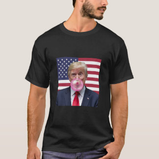 T-shirt Chemise 2025 Drôle Trump Bubble Gum rose États-Uni