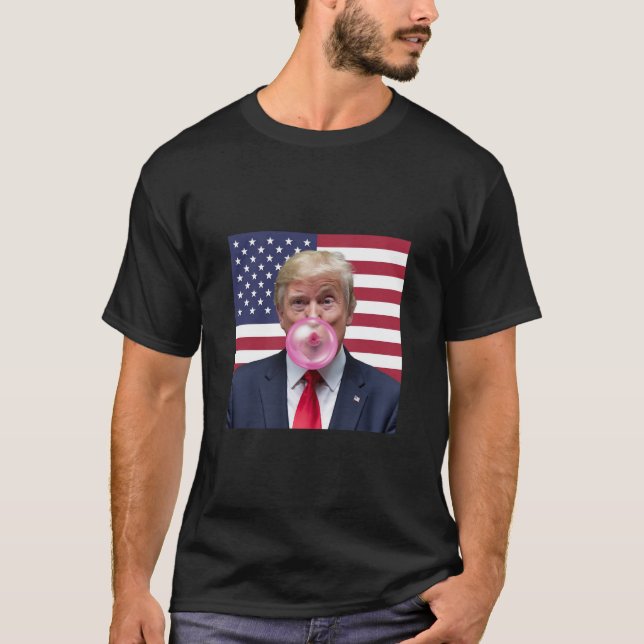 T-shirt Chemise 2025 Drôle Trump Bubble Gum rose États-Uni (Devant)