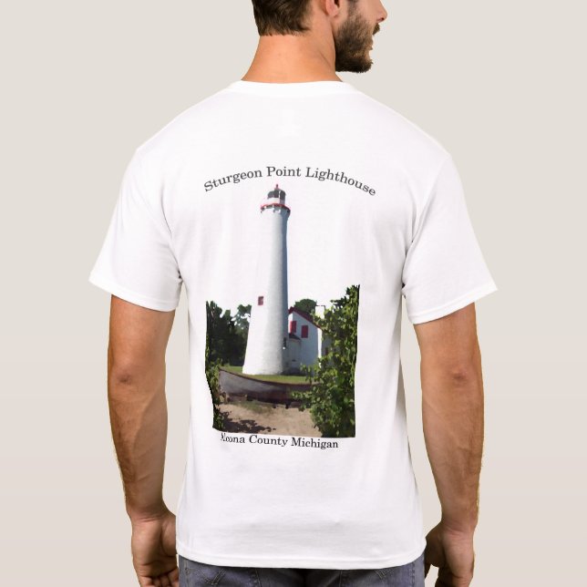 T-shirt Chemise à 2 côtés du phare de Sturgeon Point (Dos)