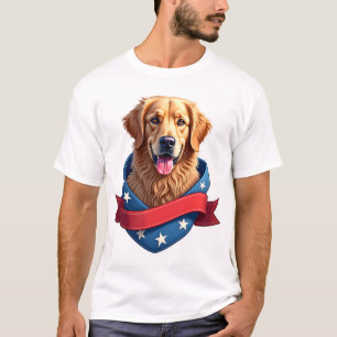 T-shirt Chemise à blason de bannière de Golden Retriever p