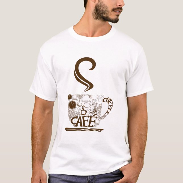 T-shirt chemise à café classique (Devant)