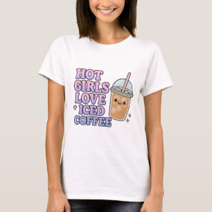 T-shirt Chemise à café glacé amusante - Amateur de café Hu