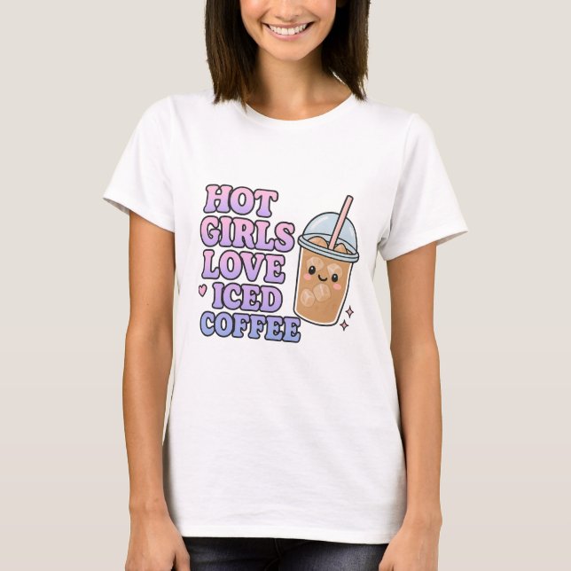T-shirt Chemise à café glacé amusante - Amateur de café Hu (Devant)