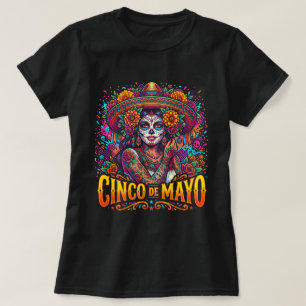 T-shirt Chemise à crâne sucré Cinco de Mayo pour femmes Me
