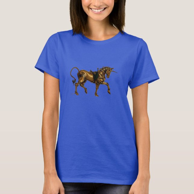 T-shirt Chemise à croquis Steampunk Unicorn (Devant)