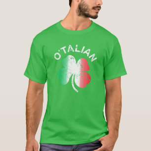 T-shirt Chemise à drapeau O'Talian St Patrick Shamrock Ita