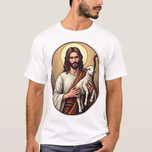 T-shirt Chemise à gravure vintage cercle berger Jésus
