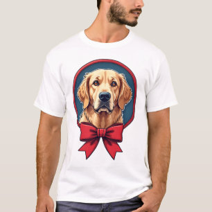 T-shirt Chemise à halo ruban de Golden Retriever patriotiq