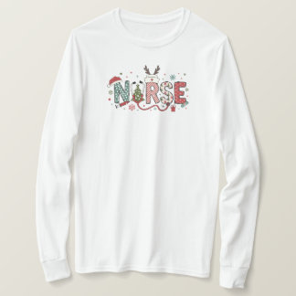 T-shirt Chemise à manches longues de Noël de l'infirmière