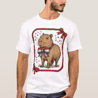 Chemise à nœud papillon capybara patriotique vinta