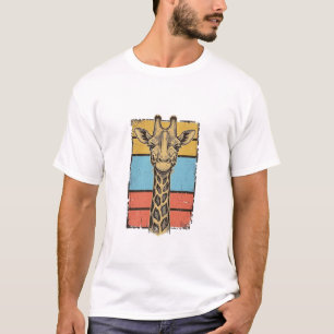 T-shirt Chemise à rayures rétro girafe gravée vintage