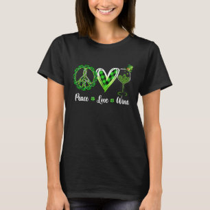 T-shirt Chemise à vin Peace Love Celtic Jour de la Saint P