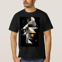 Chemise Abstraite Géométrique Or
