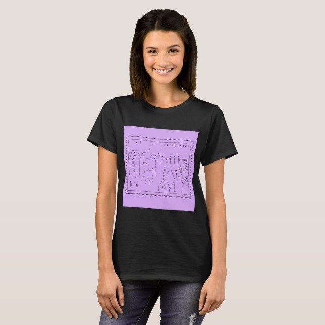 T-shirt chemise adaptée par art de tilde.town ASCII (Devant entier)