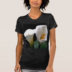 T-shirt Chemise adaptée par noir blanc de dames de fleur