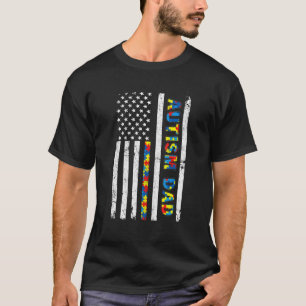 T-shirt Chemise américaine délavée pour homme autiste Papa