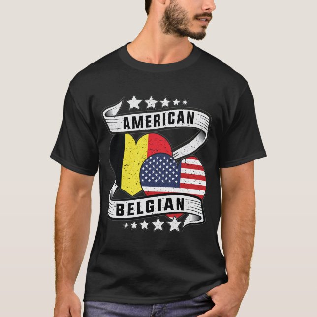 T-shirt Chemise américaine et belge (Devant)