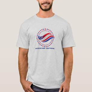 T-shirt Chemise American Pride Rouge Bleu Étoiles Drapeau