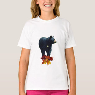 T-shirt Chemise Amoureux des animaux de l'ours noir à pied