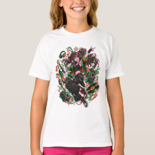 T-shirt Chemise Anime Rockstar Girl Guitare Électrique