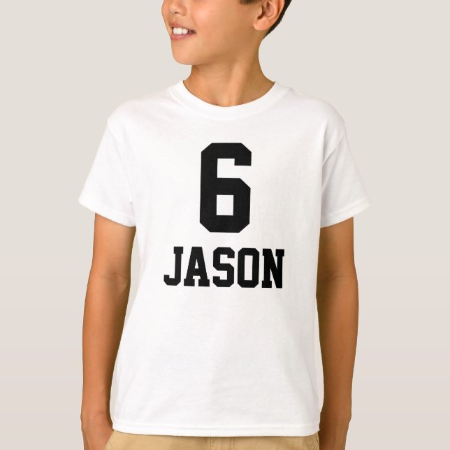 T-shirt Chemise anniversaire 6 + Nom (Devant)