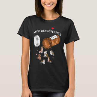 T-shirt Chemise antidépresseurs, design carlin, amoureux d