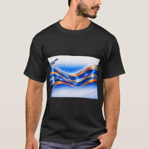 T-shirt Chemise Aqualume Wave – Flux Abstrait Bleu Orange
