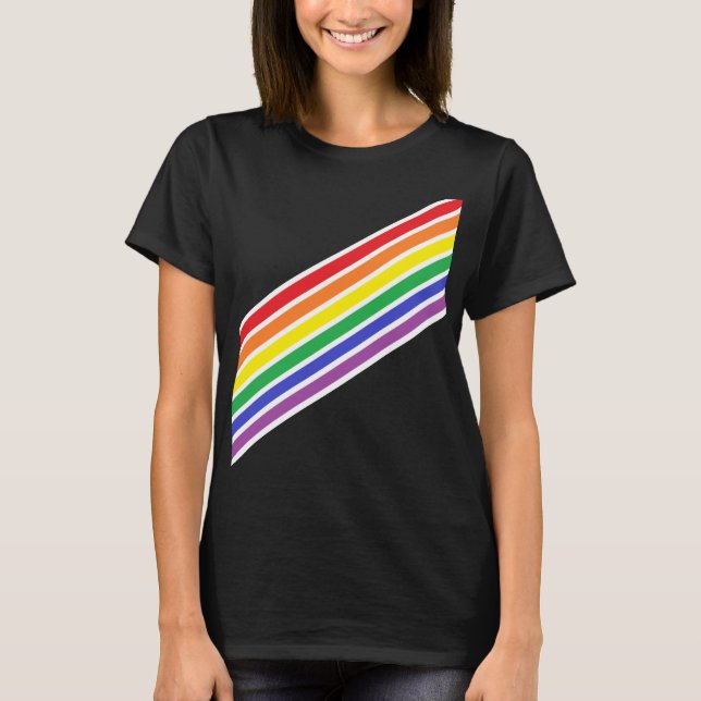 T-shirt Chemise arc-en-ciel diagonale (Devant)