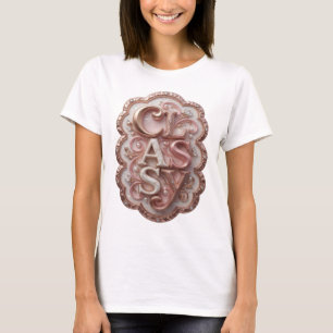 T-shirt Chemise artistique rose élégante avec citation