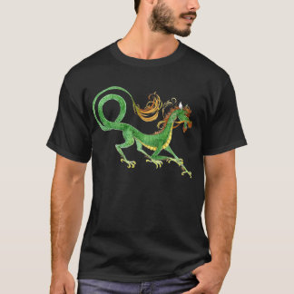 T-shirt Chemise asiatique verte de dragon
