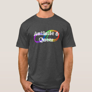 T-shirt Chemise Autistic & Queer Rainbow Infinity