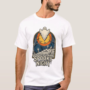 T-shirt Chemise avec gravure de cimetière de fantômes Hall